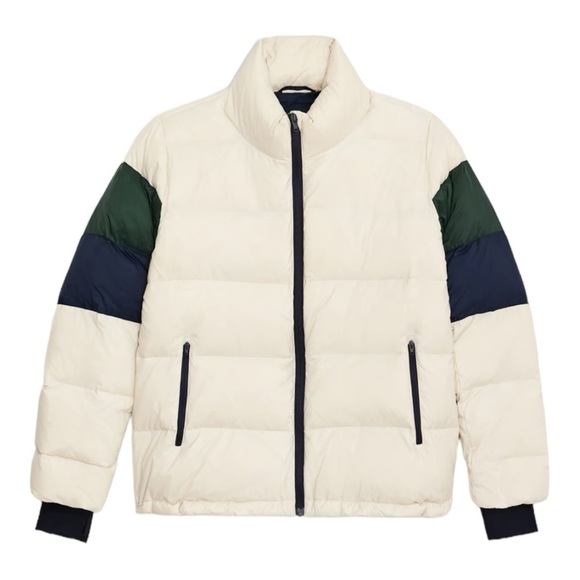 Splits59 Arden White Green Blue Colorblock Down Puffer Jacket Coat Medium NWT - Picture 12 of 15